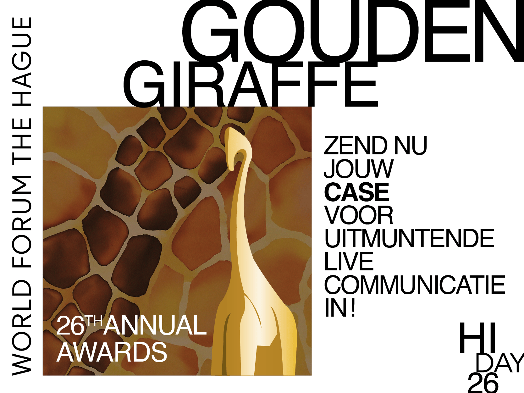 Inschrijving 26e Gouden Giraffe Award is nu geopend