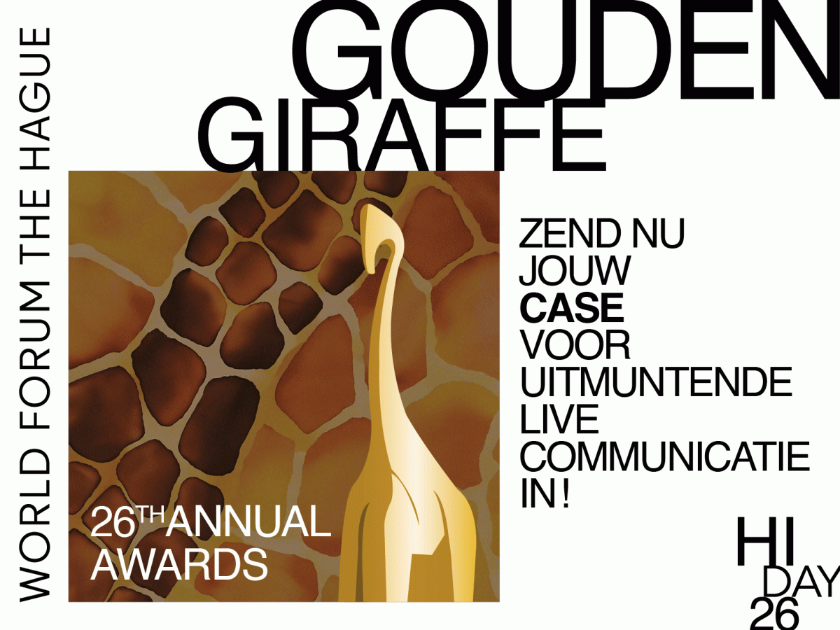 Inschrijving 26e Gouden Giraffe Award is nu geopend
